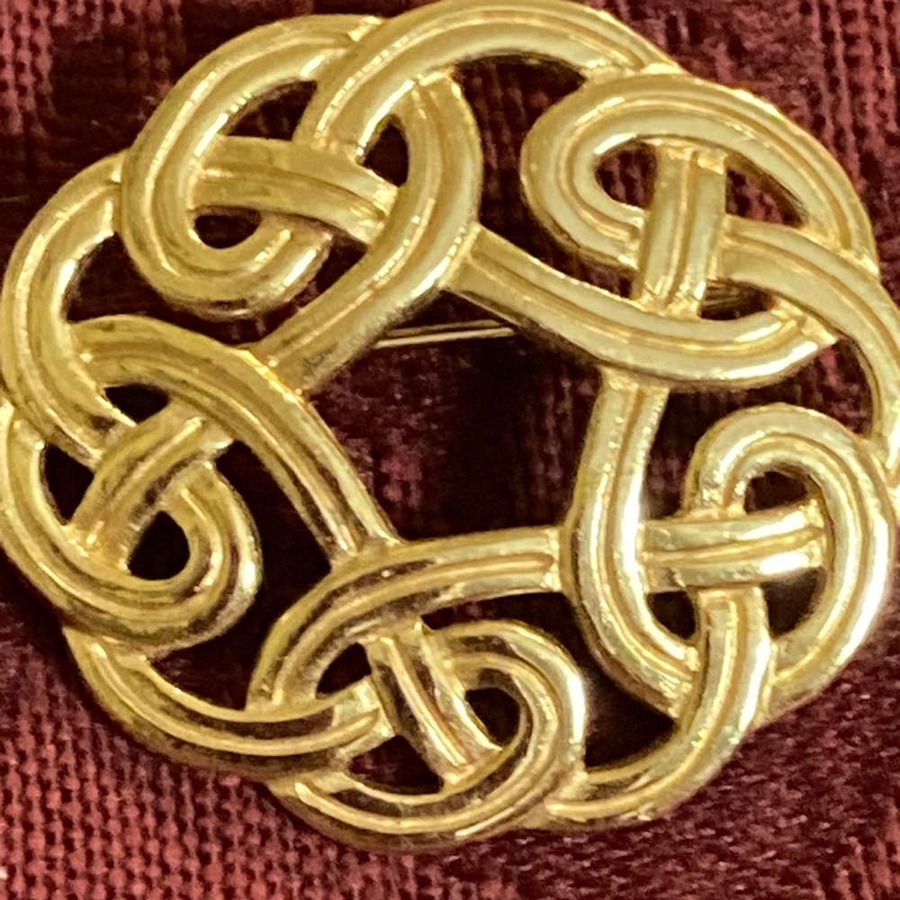 14K GOLD JAMES AVERY ESTATE OPEN WORK SWIRL PIN - GORGEOUS - Picture 7 of 14